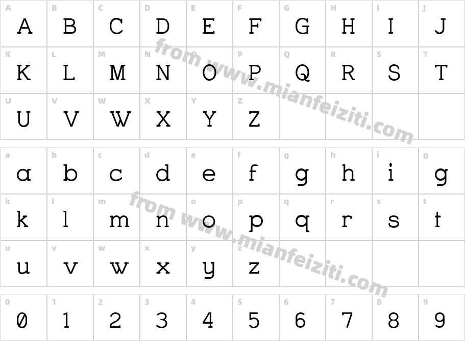 Charrington SemiBold字体字体映射图