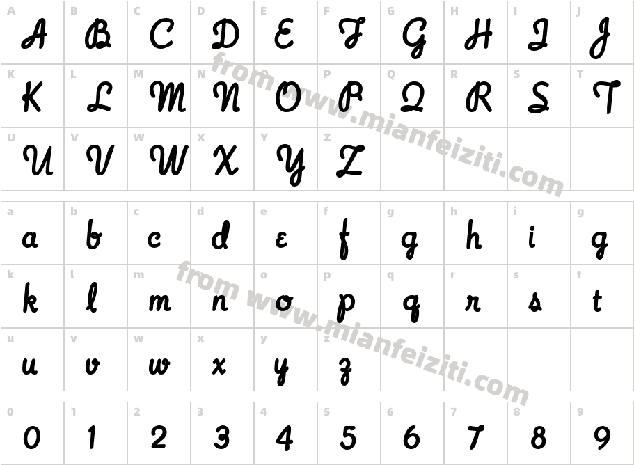HickoryWind字体字体映射图