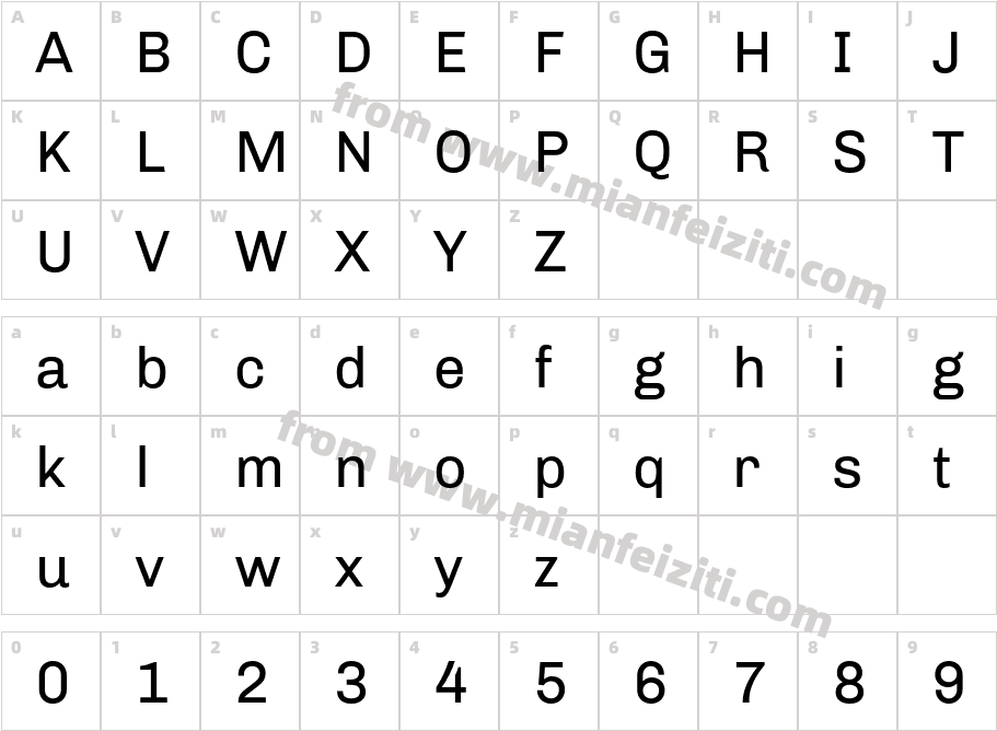 Chivo-Regular字体字体映射图