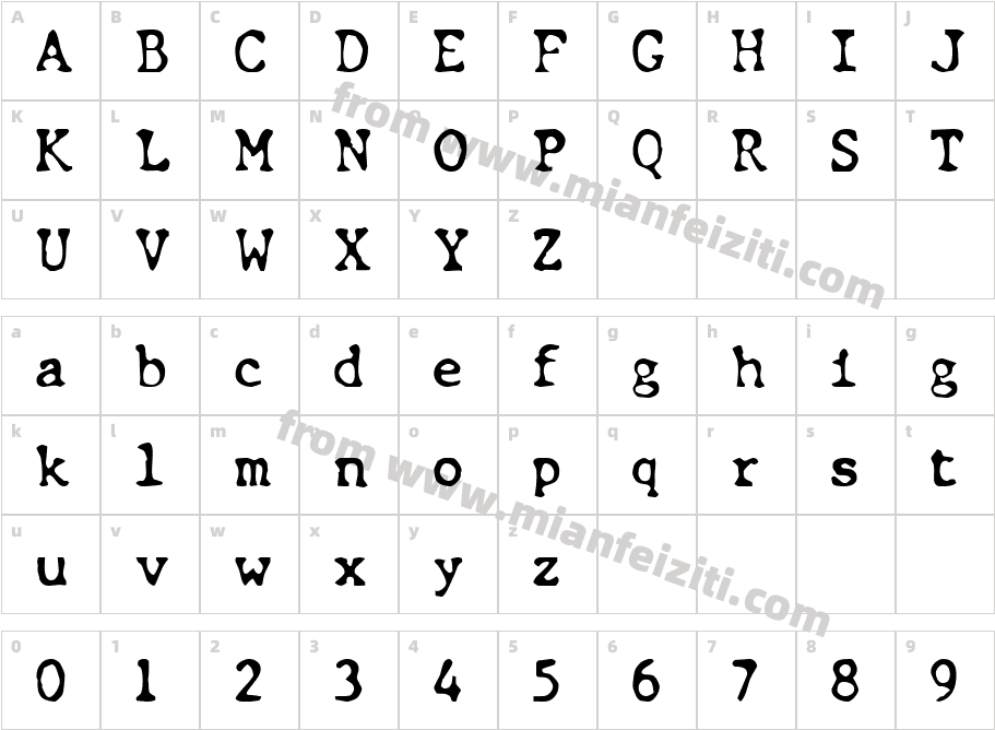 IMXStypew字体字体映射图