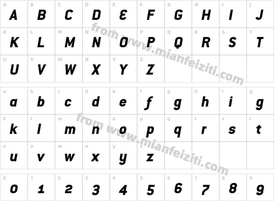 ConduitOSITC-ExtraBoldItalic字体字体映射图