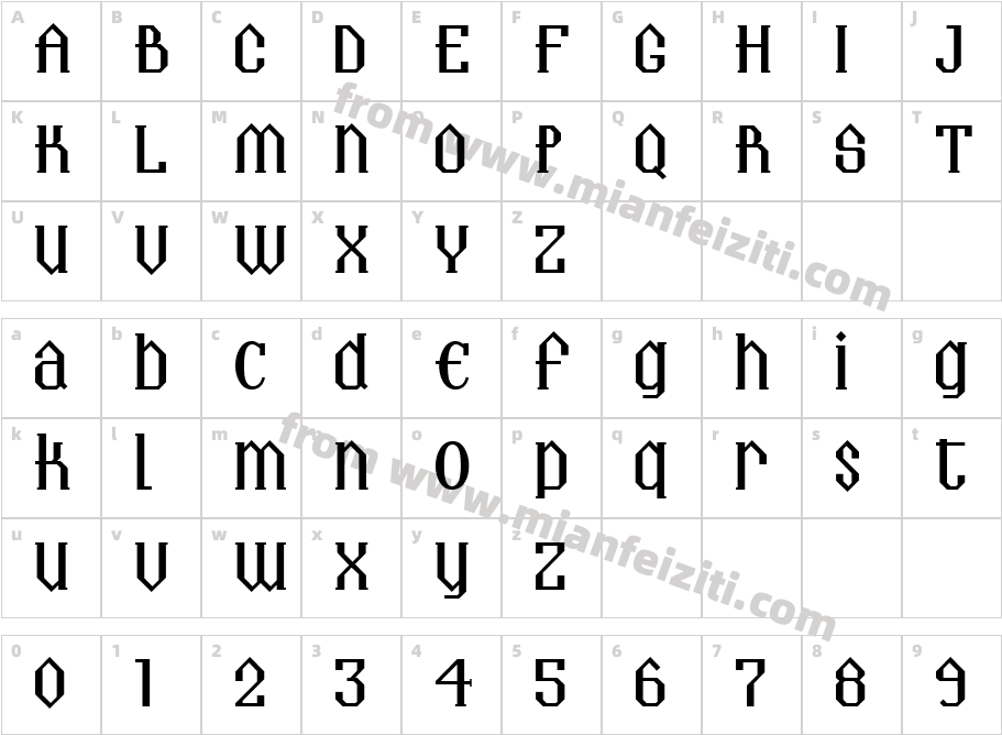 LANDMARK字体字体映射图