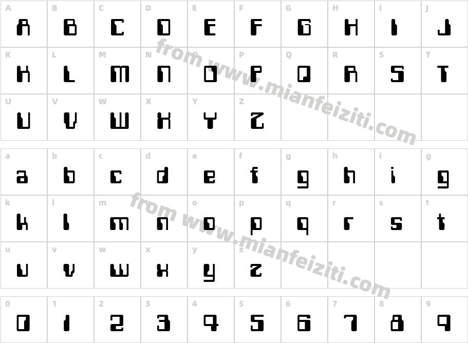 Computerfont字体字体映射图