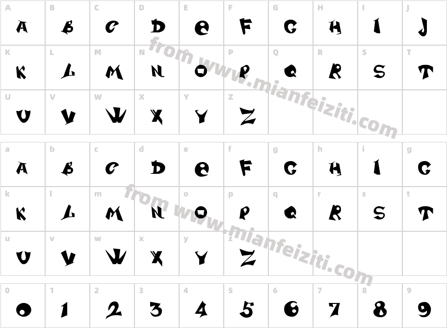 DS Sharper字体字体映射图
