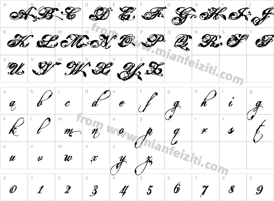 Eutemia3字体字体映射图