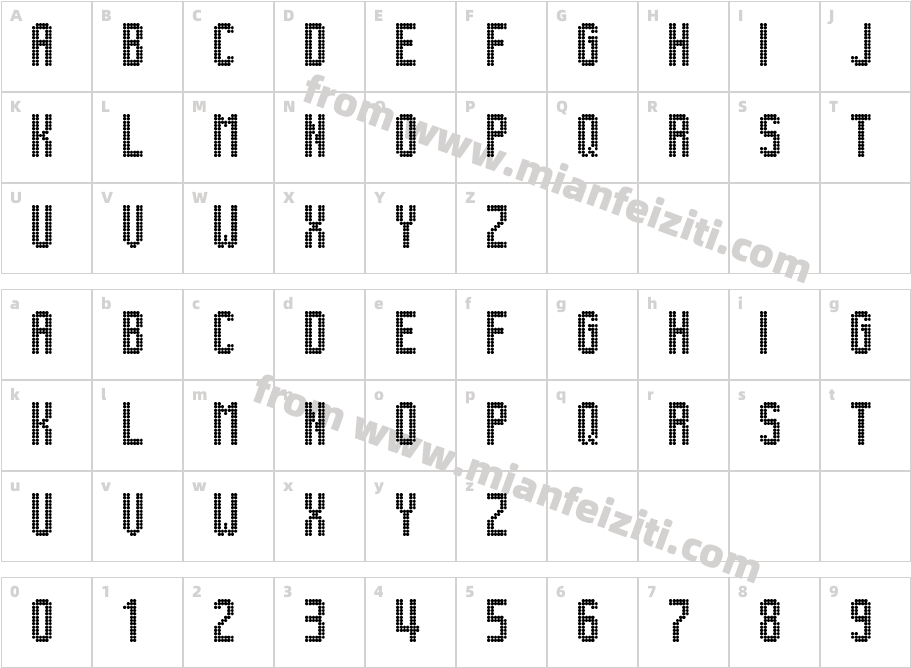 Lightdot 13x6字体字体映射图