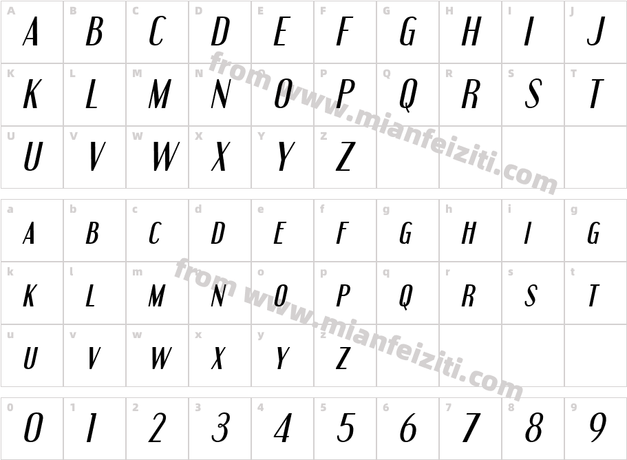 Engebrechtre Italic字体字体映射图