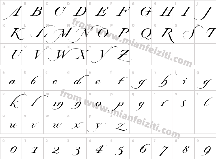 Lysandria字体字体映射图