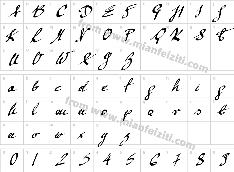 Mickey Script 1.20字体字体映射图