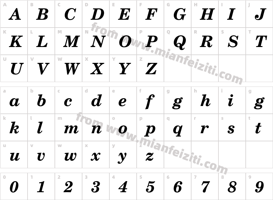 New_Century_Schoolbook_S_Bold_Italic字体字体映射图