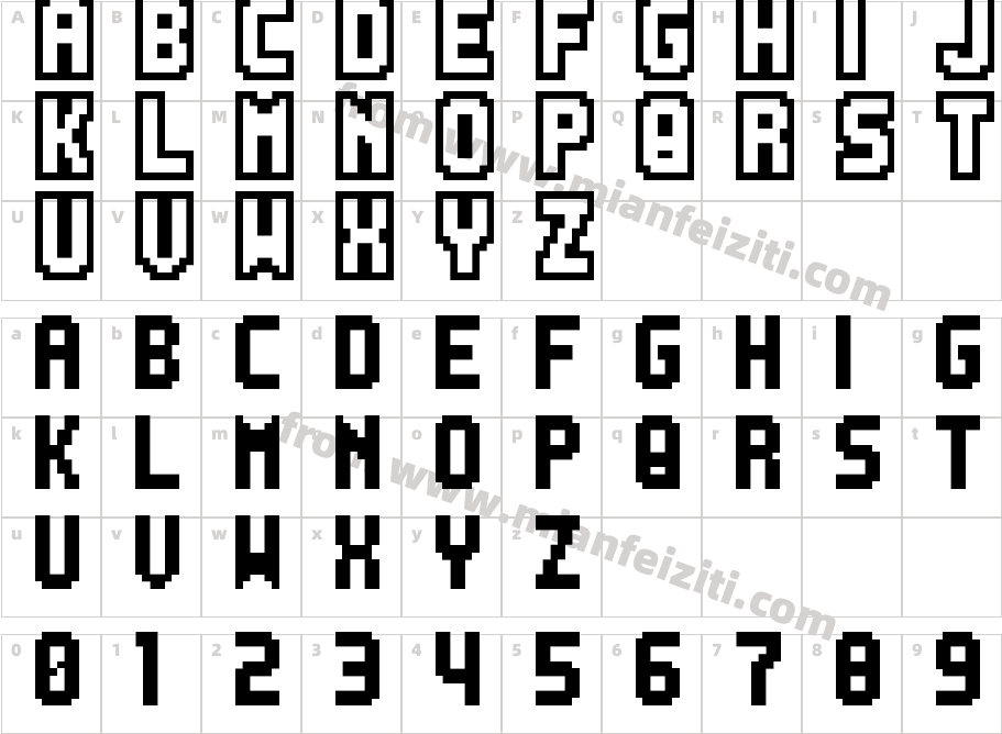 PKMN Pinball字体字体映射图