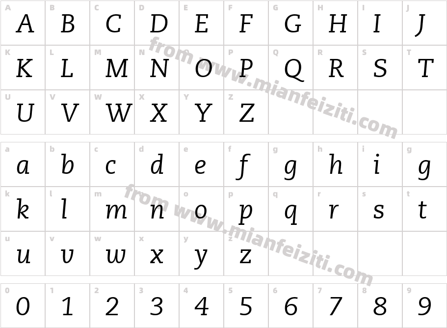 PMNCaecilia56字体字体映射图