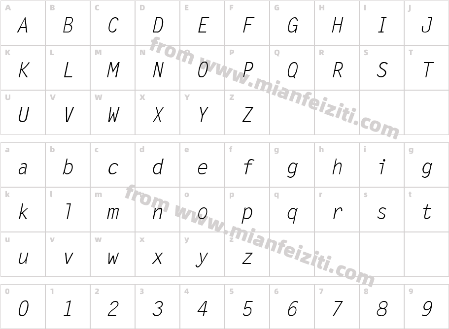PP-LetterGothic字体字体映射图