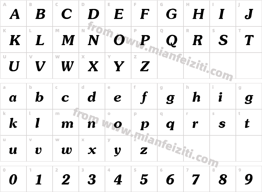 PP-Souvenir字体字体映射图