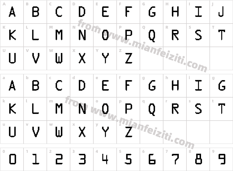Pix Type字体字体映射图