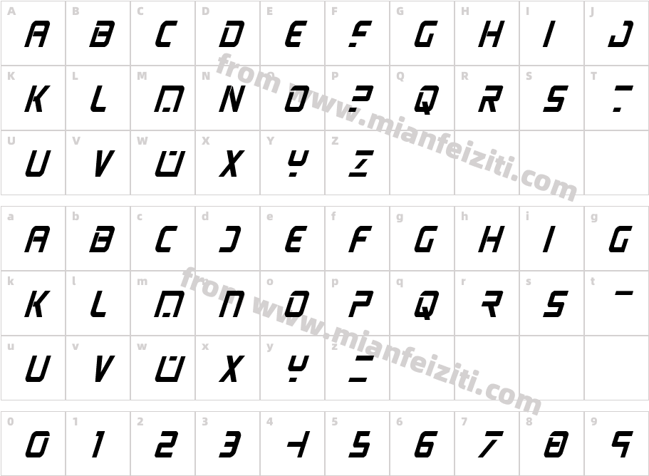PsYonic VII Bold Condensed Ital字体字体映射图