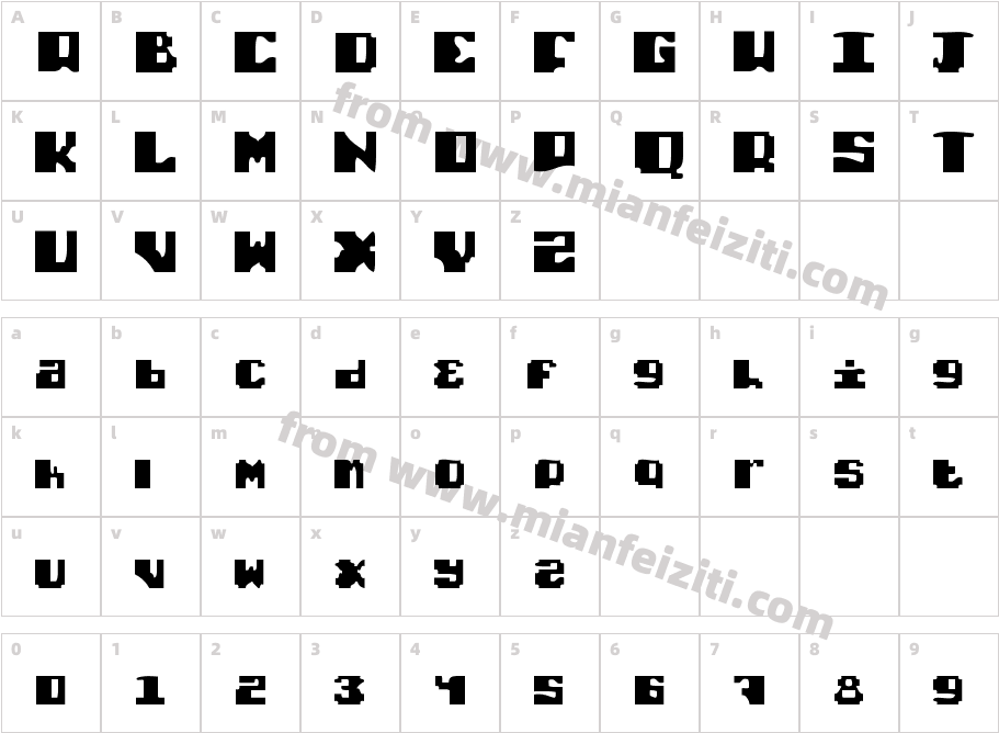 pixel字体字体映射图