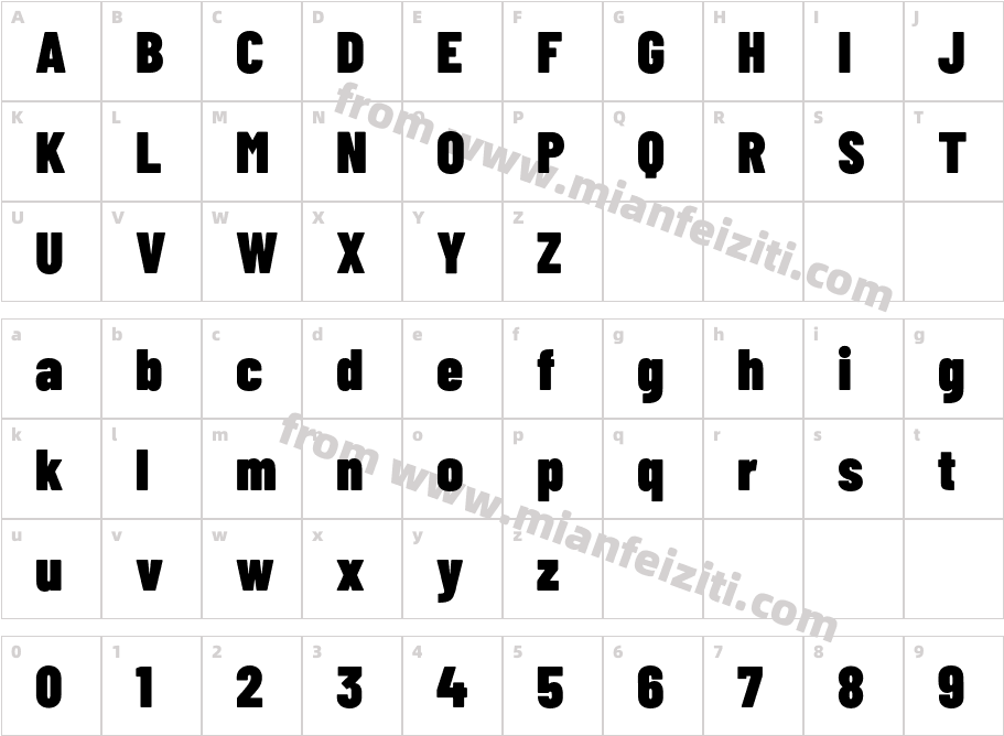 Barlow Condensed Black字体字体映射图