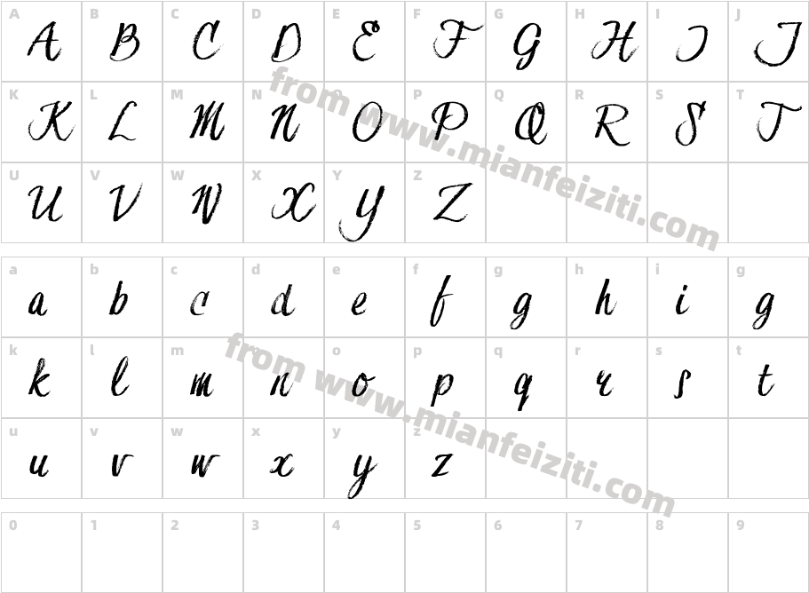 Hesster Moffett TRIAL字体字体映射图