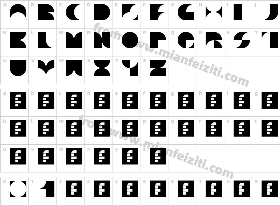 2TO2 - Arch字体字体映射图