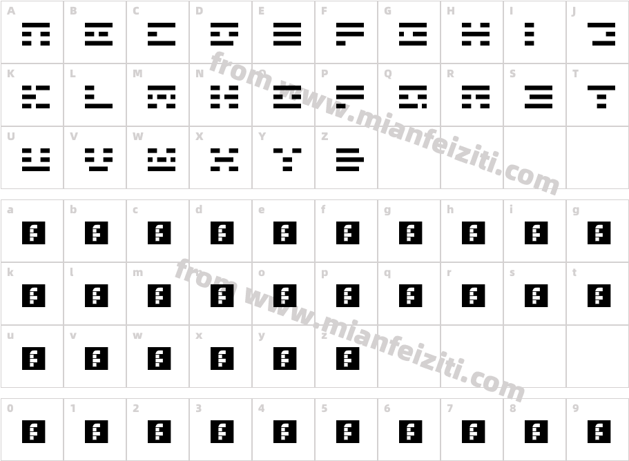 3 Lines字体字体映射图