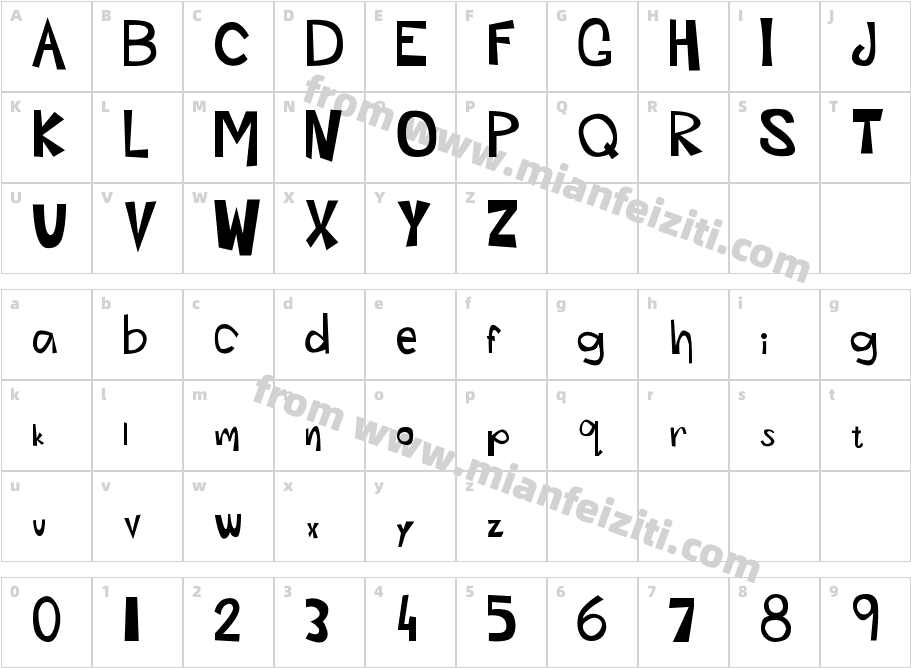 ABC字体字体映射图