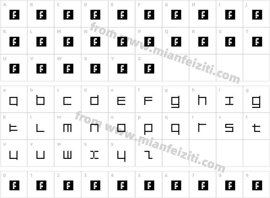 Brand New Alphabet字体字体映射图
