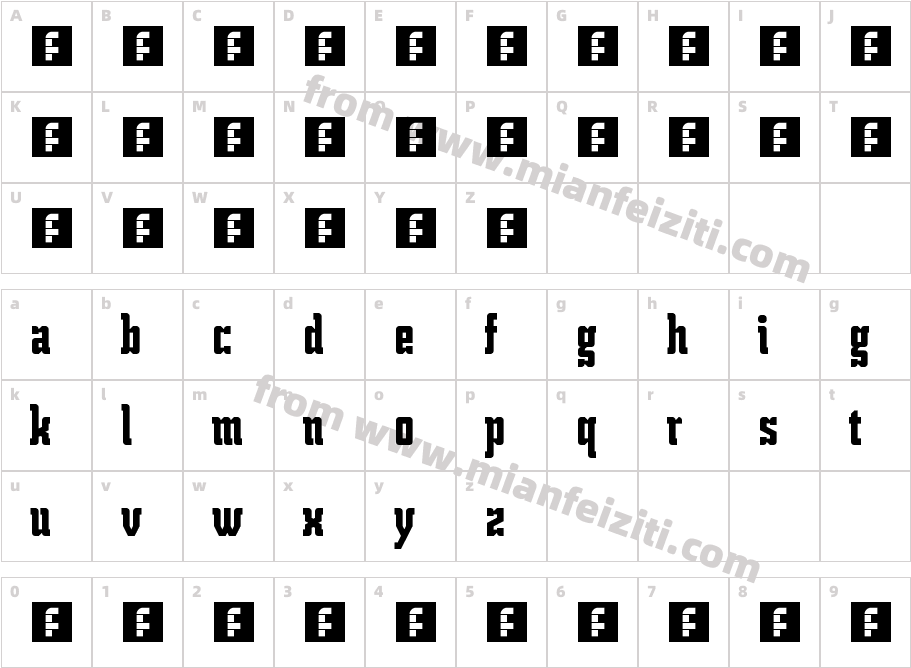 ENG T字体字体映射图