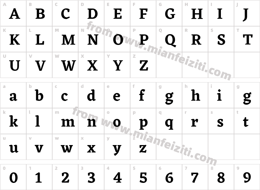 Eczar SemiBold字体字体映射图
