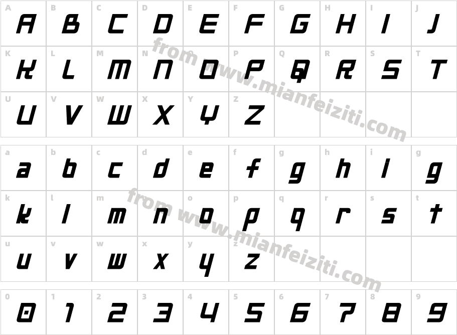 Neo Gen字体字体映射图