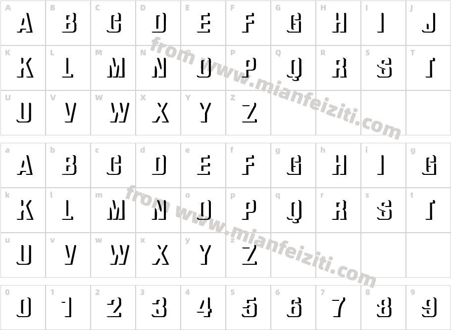Relief Grotesk字体字体映射图
