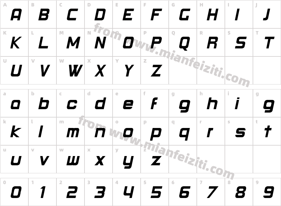 Round-Italic字体字体映射图
