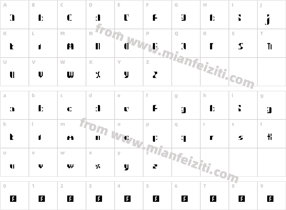 SD Abstractical字体字体映射图