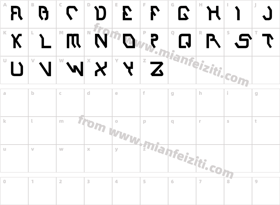 Slantica字体字体映射图