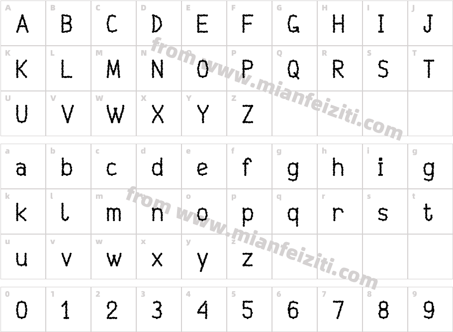 Vipashriftina150字体字体映射图