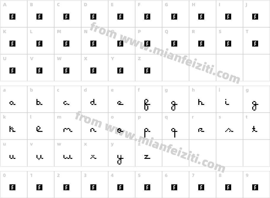 cursiv pixel字体字体映射图