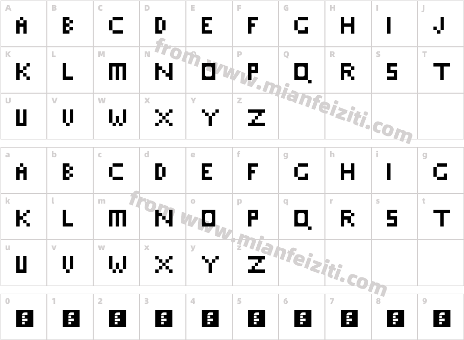 electro pixel字体字体映射图