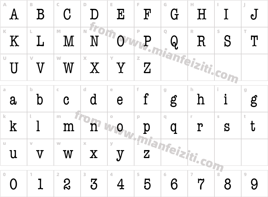 Keyboard Condensed SSi Condensed字体字体映射图