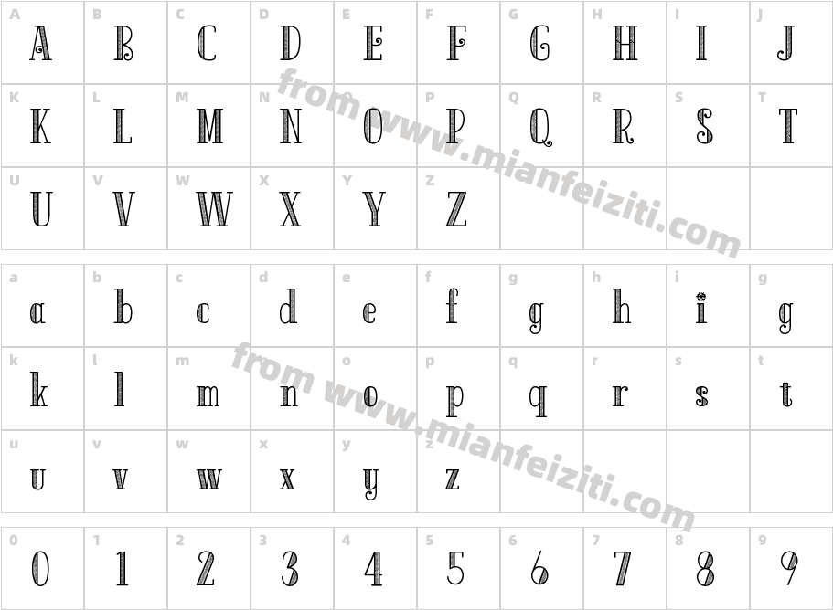 QisiSanta字体字体映射图