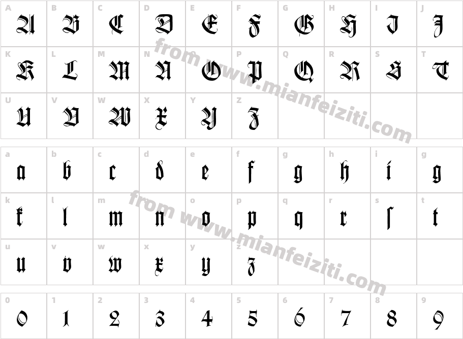 KochFraktur-Regular字体字体映射图
