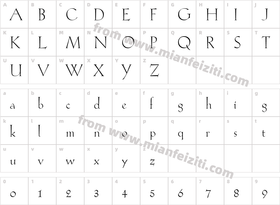 Kuenstler165 BT Roman字体字体映射图