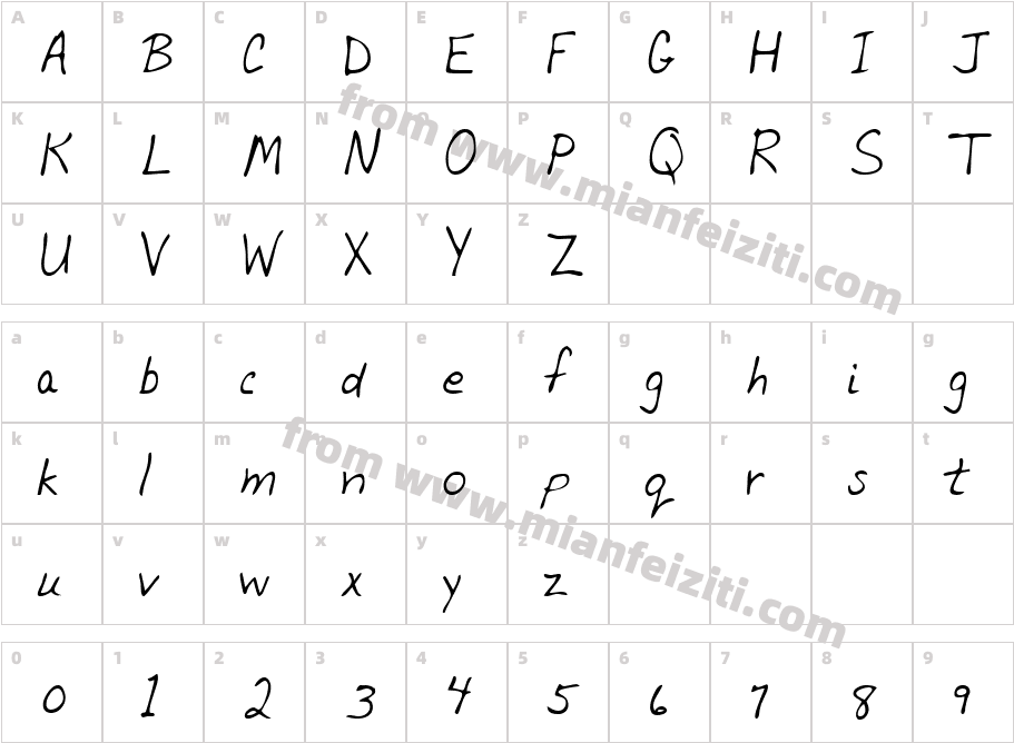 LEHN028字体字体映射图