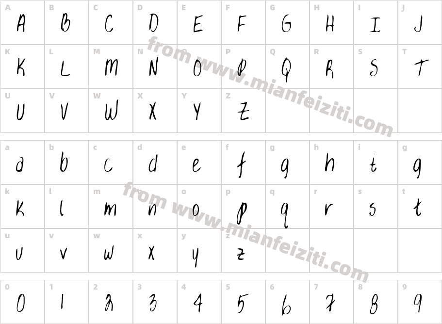 LEHN034字体字体映射图