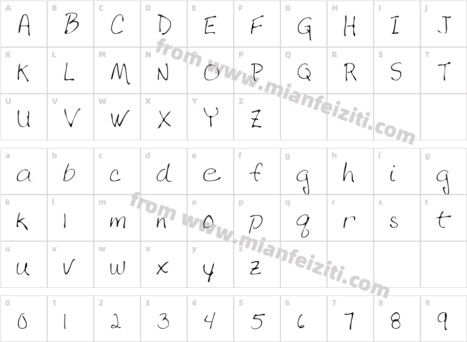 LEHN070字体字体映射图