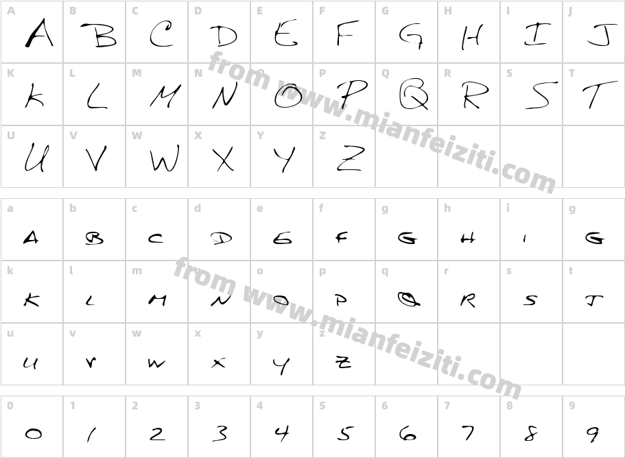 LEHN156字体字体映射图