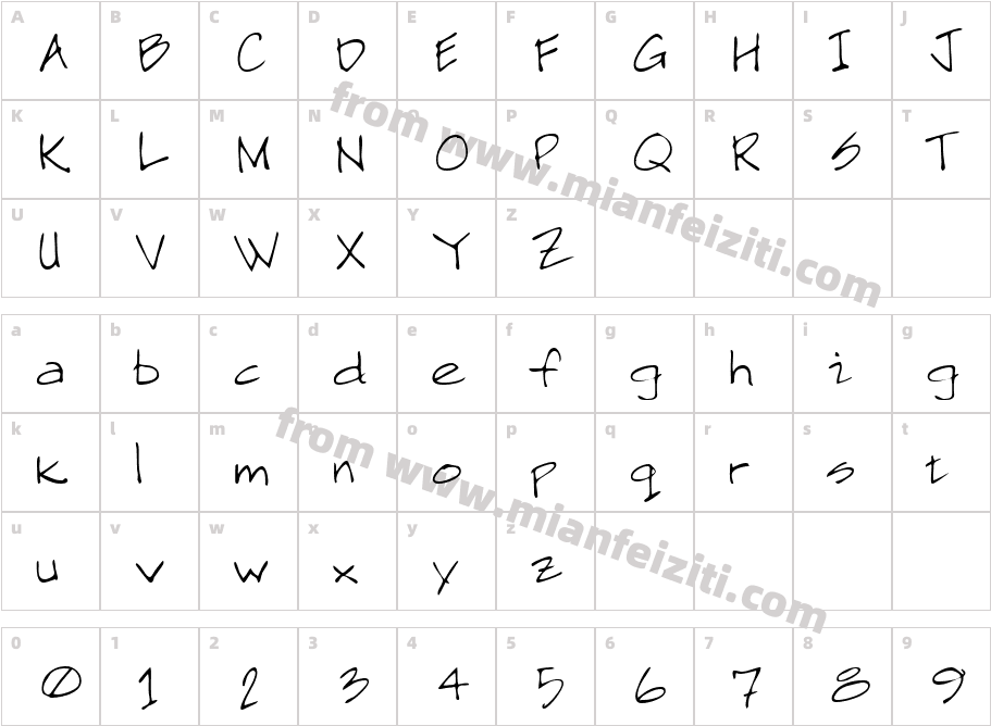 LEHN257字体字体映射图
