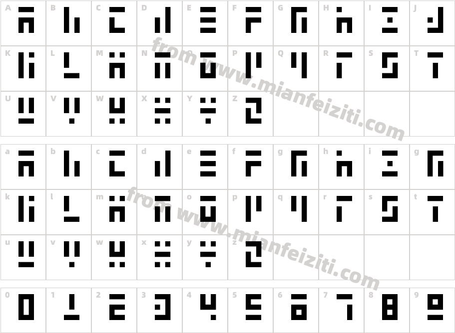 3t3-5x3字体字体映射图