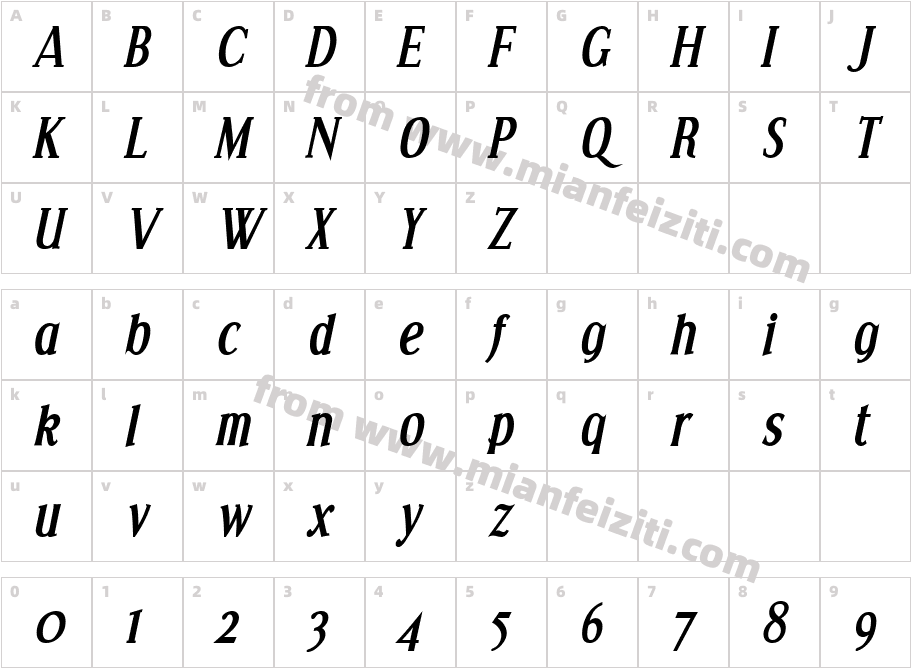 Effloresce字体字体映射图