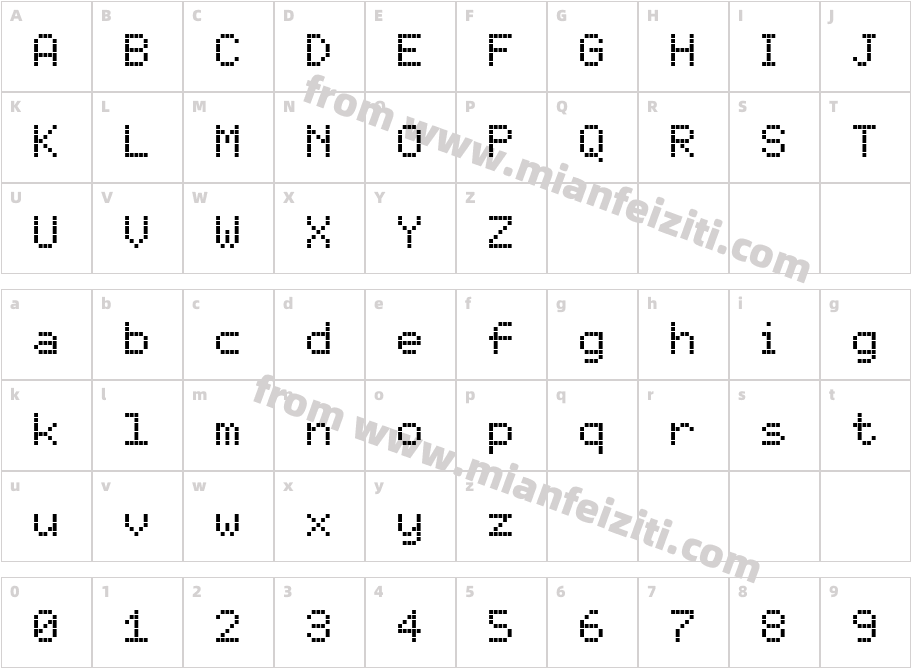 Elektra字体字体映射图