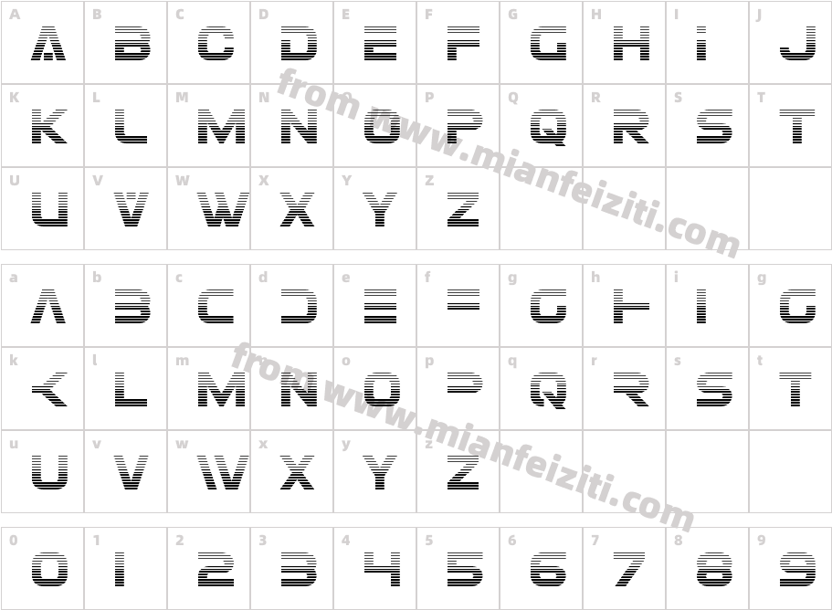 Eurofighter Gradient字体字体映射图